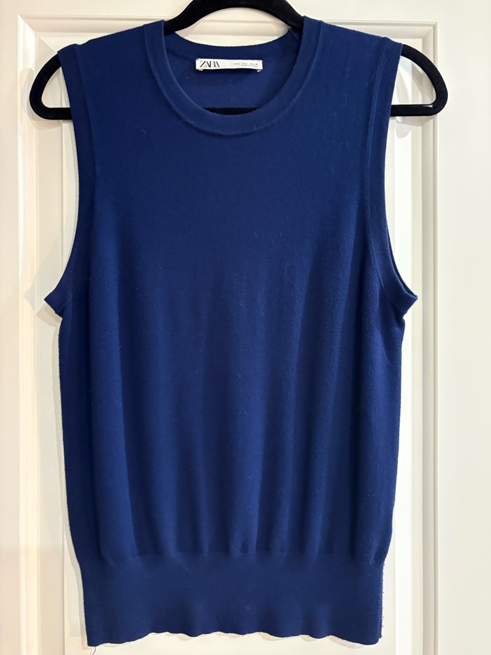 ZARA Sleeveless Fine Knit Tank Top Sapphire Blue